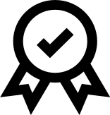 Black pie chart icon on white background