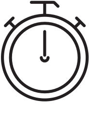 Black stopwatch icon on white background