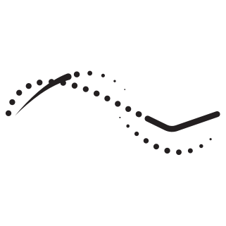 Black dotted line chart icon on white background