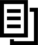 Black clipboard with checkmarks icon on white background