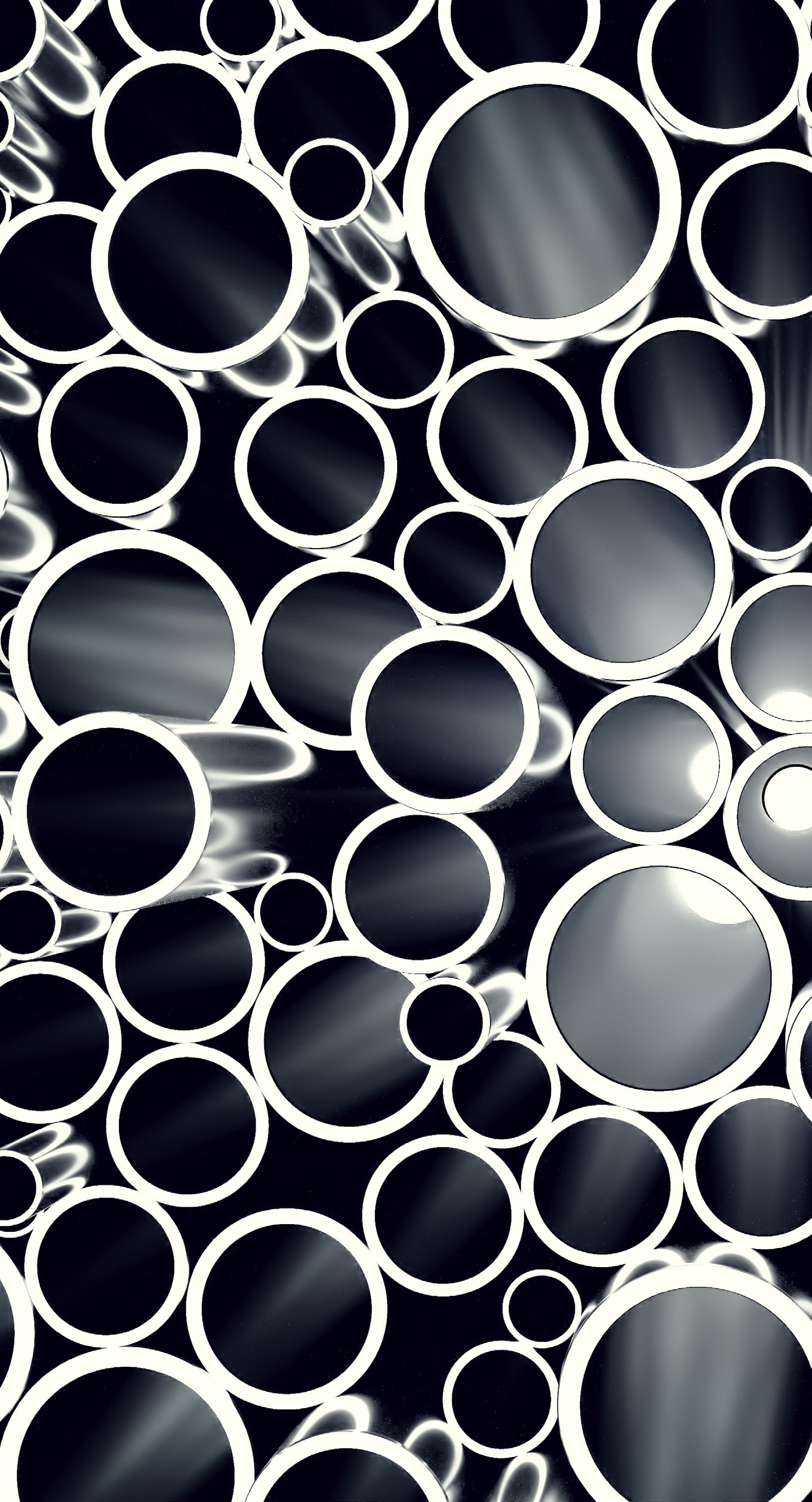 abstract black and white circular pattern graphic