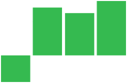 green bar chart showing net cash flows over initial and three years