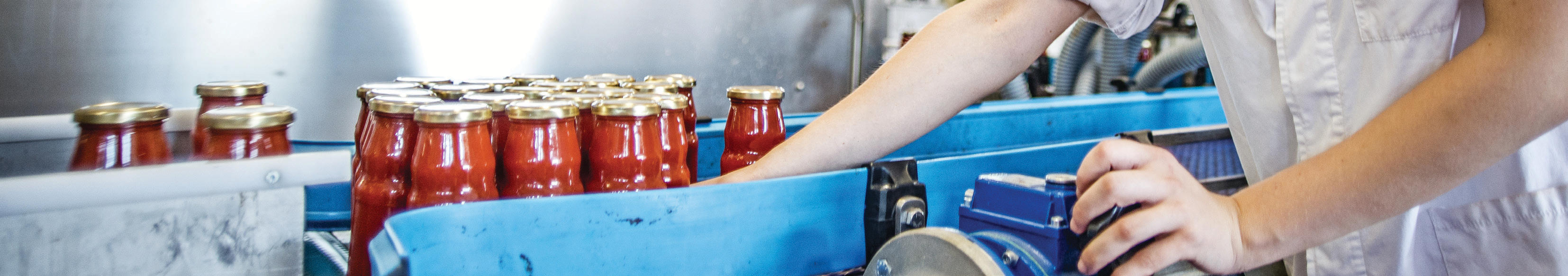 worker operating production line in a manufacturing facility
