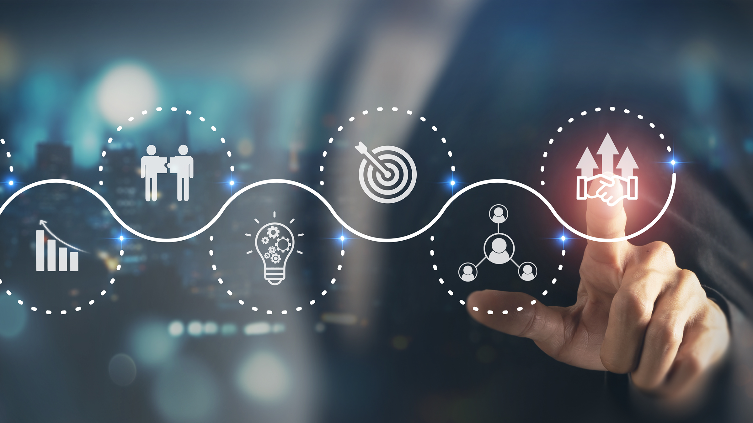 Business ecosystems and partnerships concept.