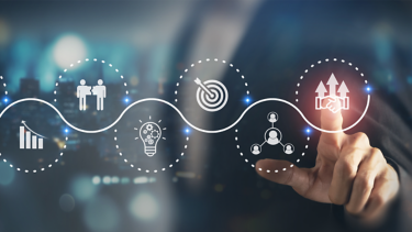 Business ecosystems and partnerships concept.