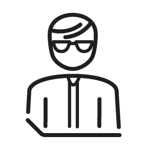 Icon of a manager with glasses