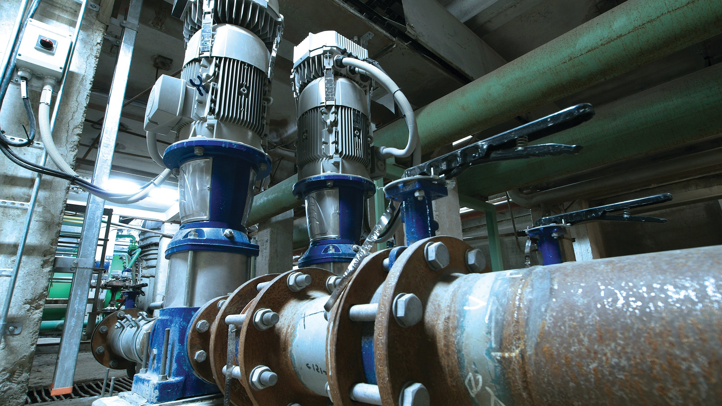 Pipes inside of industrial power plant