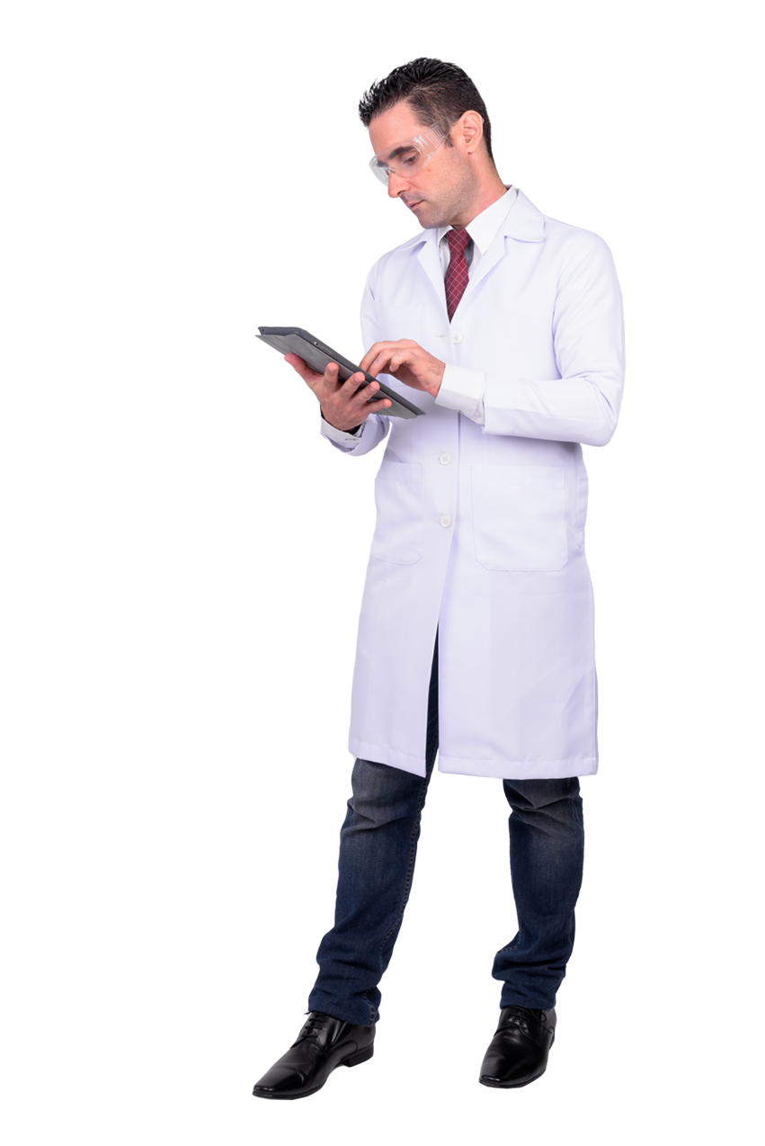 Worker in lab coat