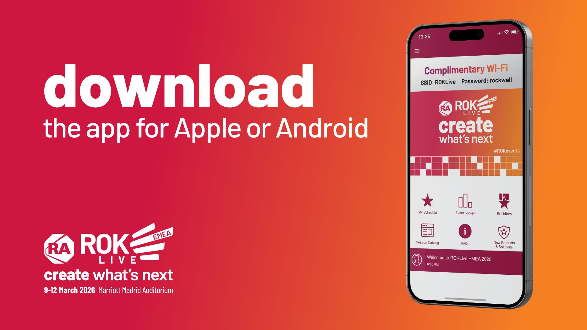 Event app for mobile for ROKLive EMEA 2026