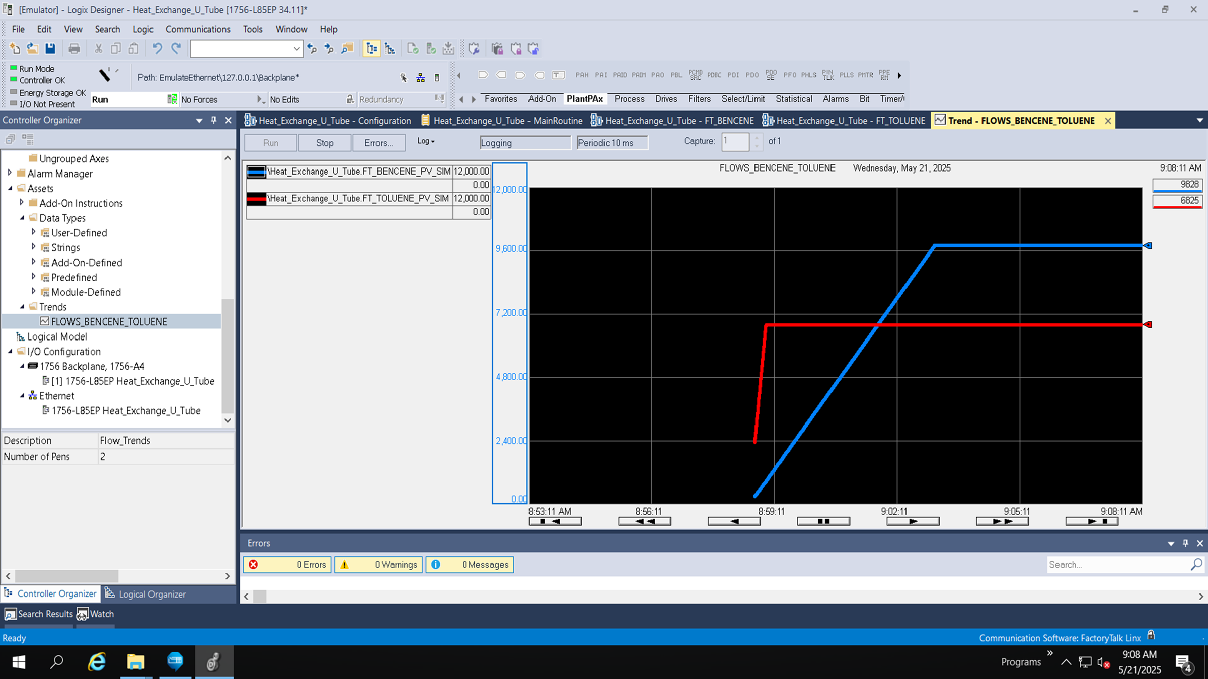 simulation-and-configuration-for-u-shaped-heat-exchange_5_TREND_FLOUW_BENCENE_TOLUENE.png
