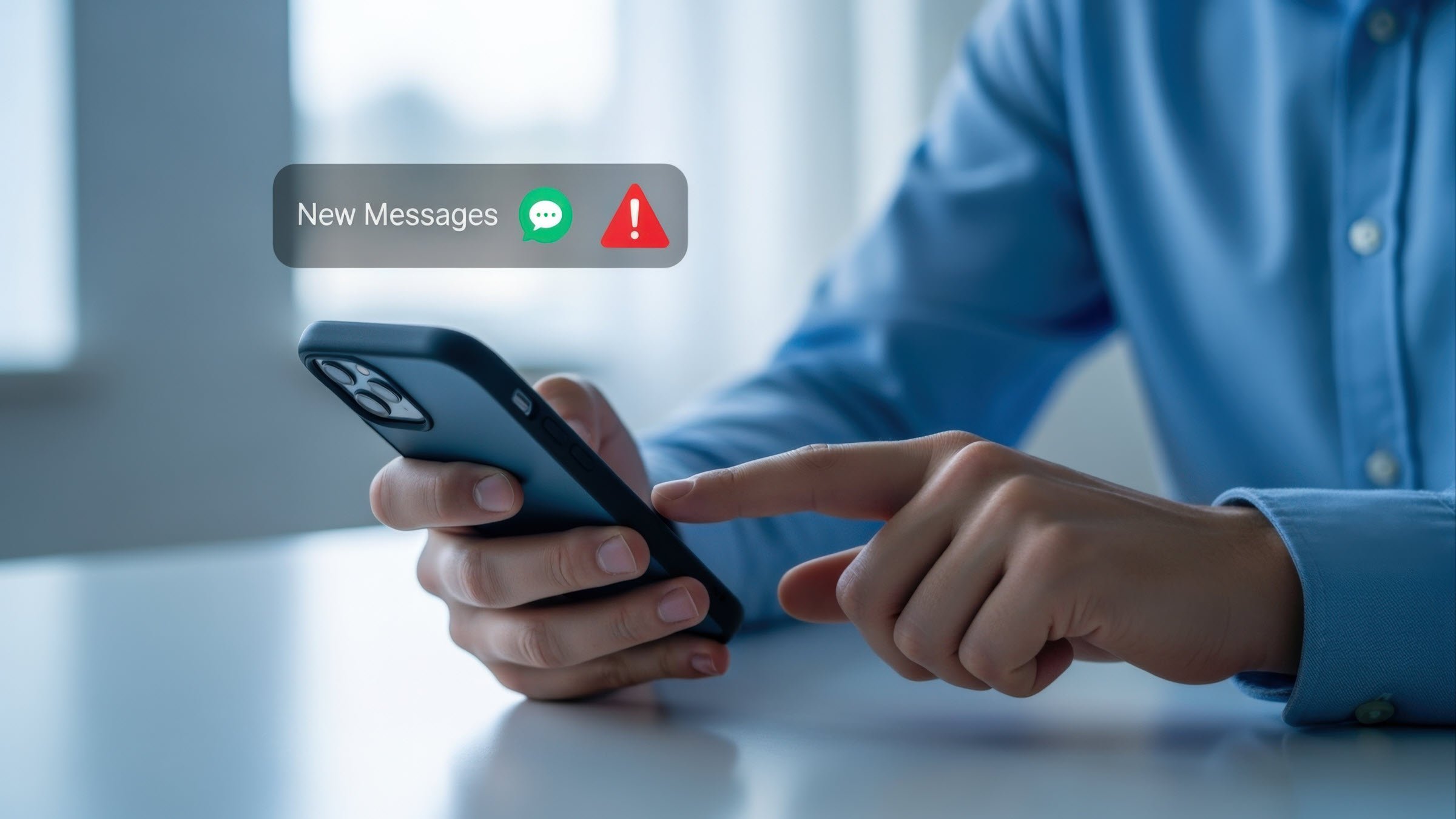 Receiving new messages on mobile phone, getting notifications, using cellphone, online communication, modern technology 
