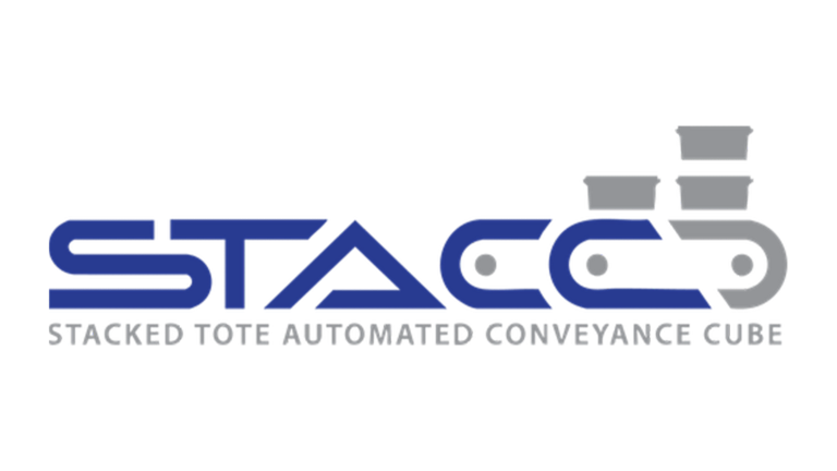 STACC (stacked tote automated conveyance cube) logo on transparent background
