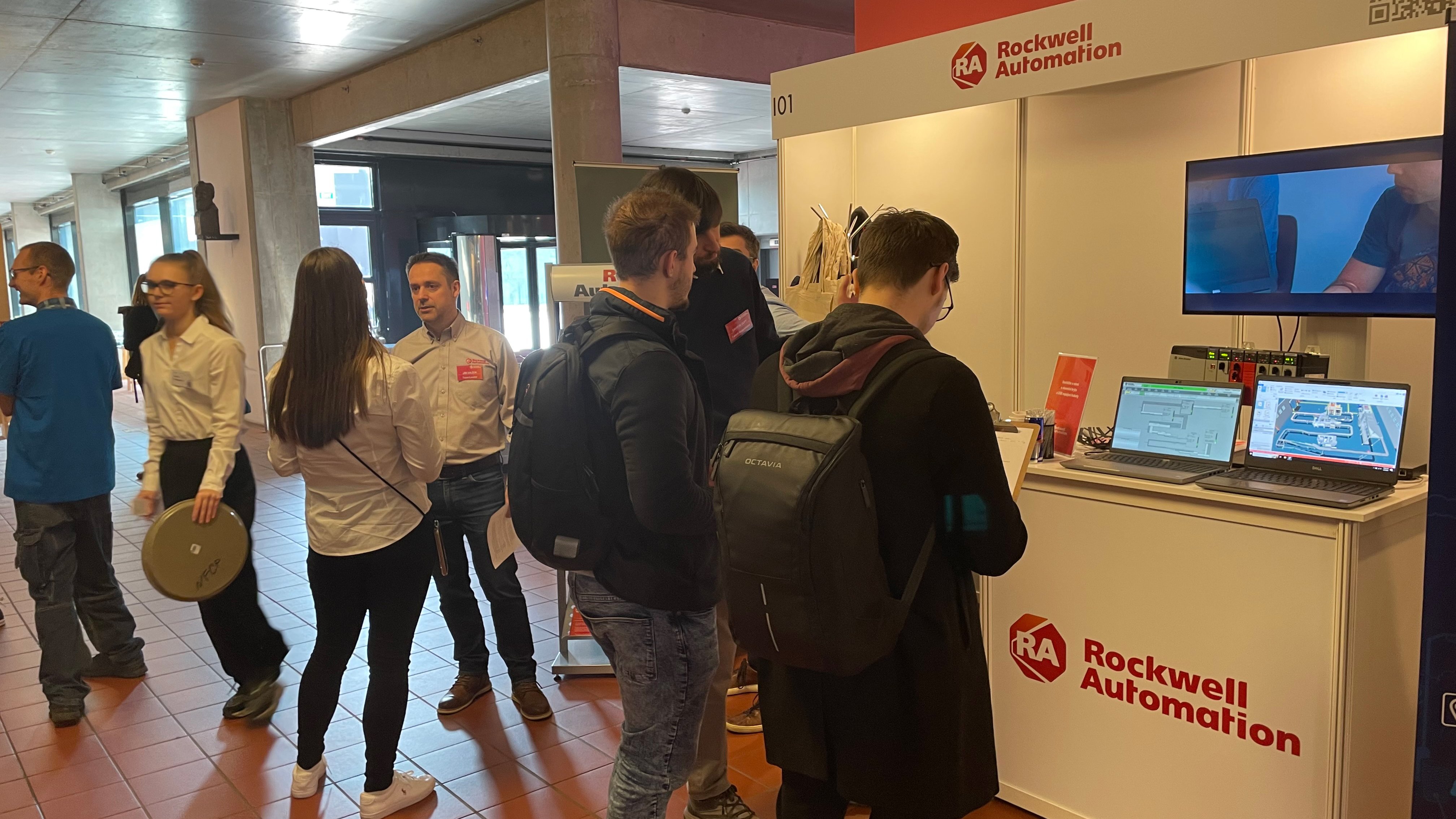 Students at fair in Prague, Czech Republic