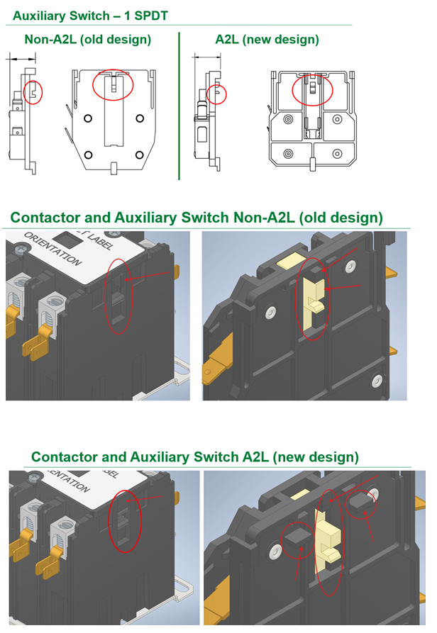 Cpmtactor and Auxilary Switch A2L new Design