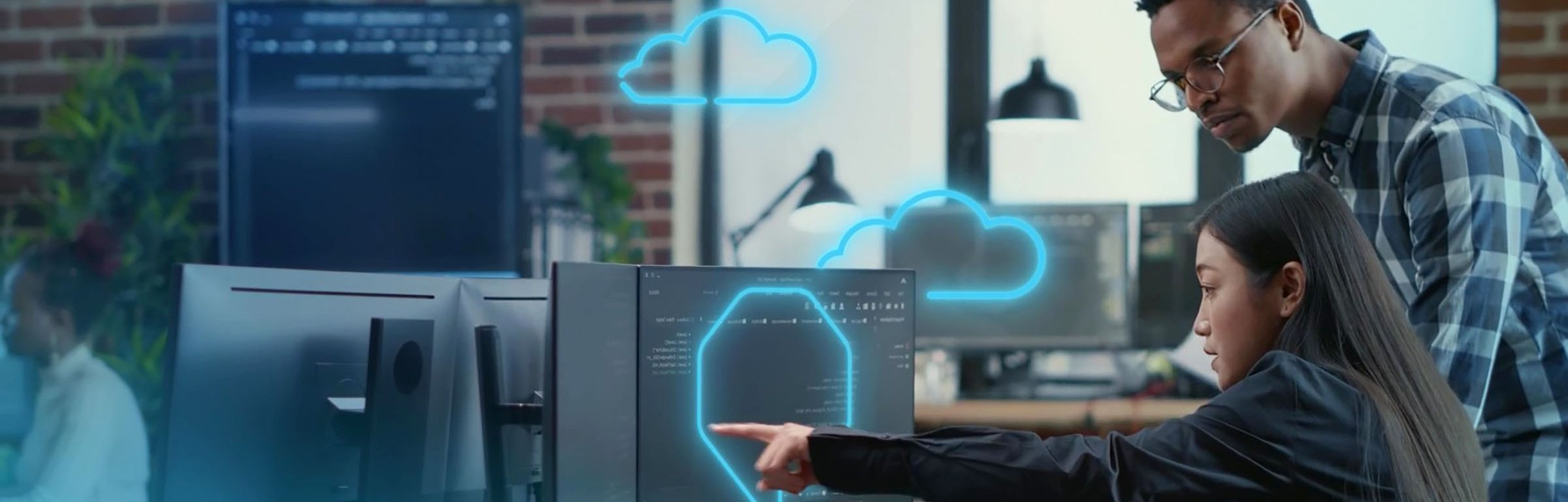 Two operators FactoryTalk Design Studio cloud monitor