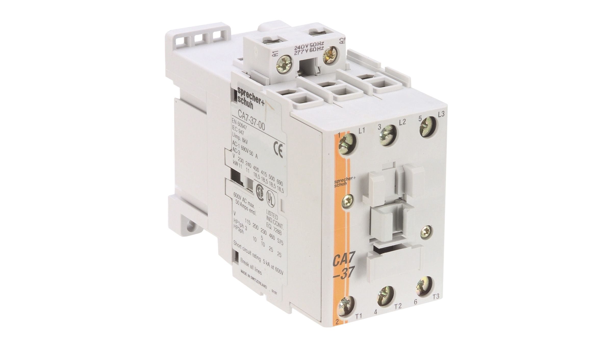 Sprecher & Schuh Series CA7 37A 240V contactor