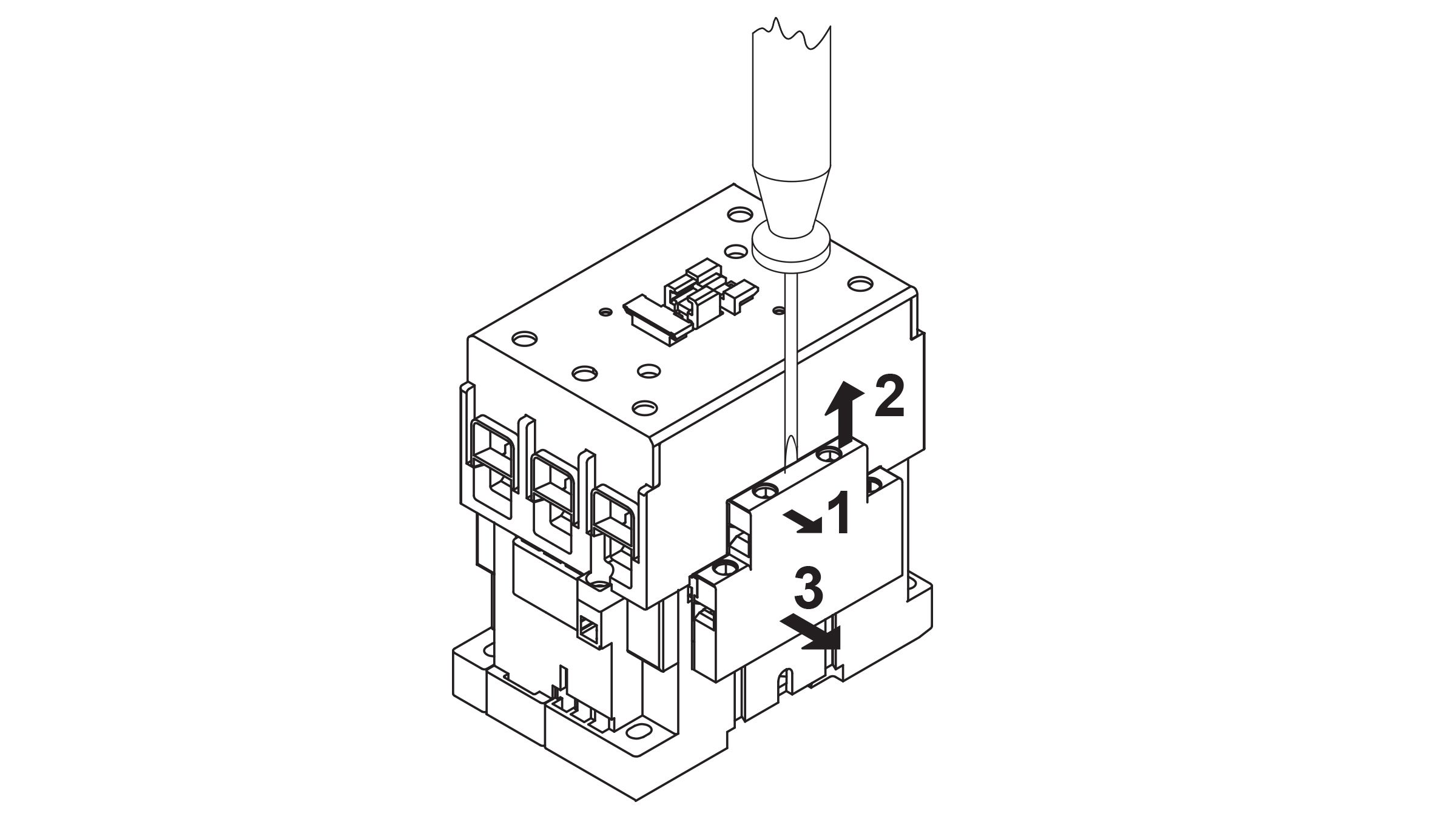 Sprecher & Schuh CA7 Auxiliary diagram showing 3 step removal