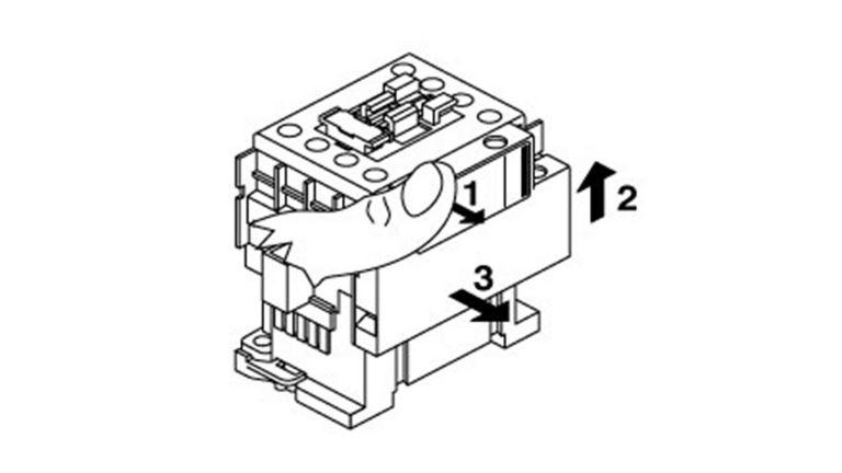 Sprecher & Schuh Series CA7 auxiliary removal on 9 to 55 amp contactors