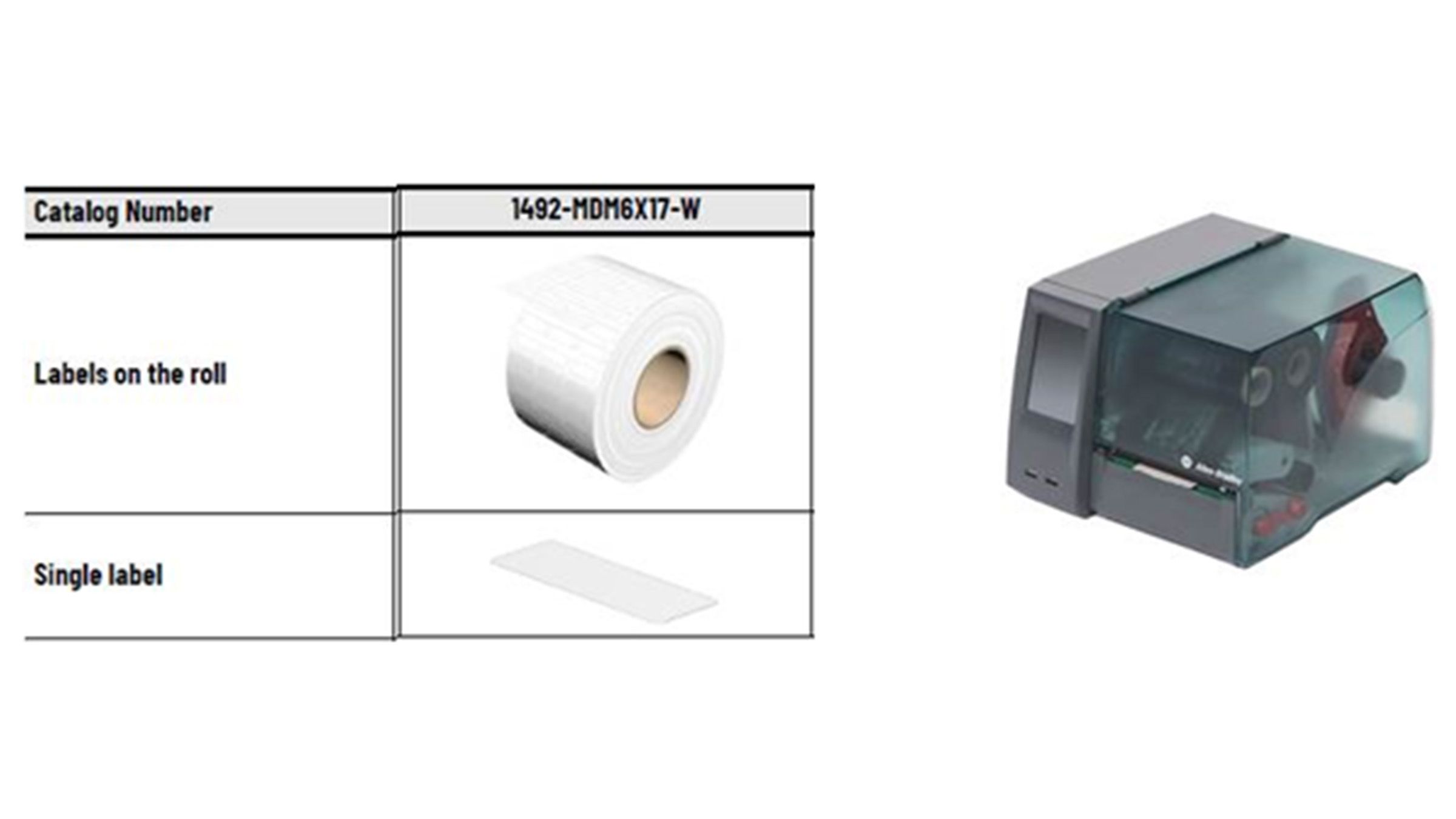 Allen-Bradley 1492-MDM6X17-W multiprint printer option for marking tags on KT9 motor controllers