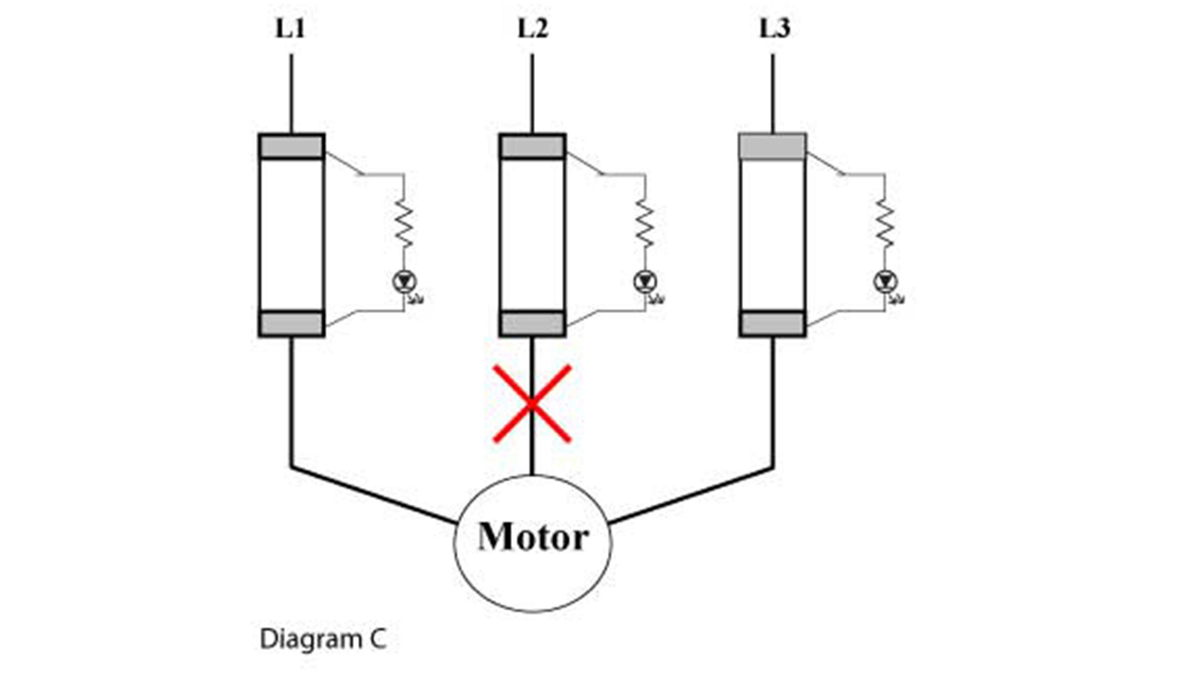 Sprecher & Schuh Dual LED Blown fuse indicator diagram If There Should Be A Wire Break To The Motor