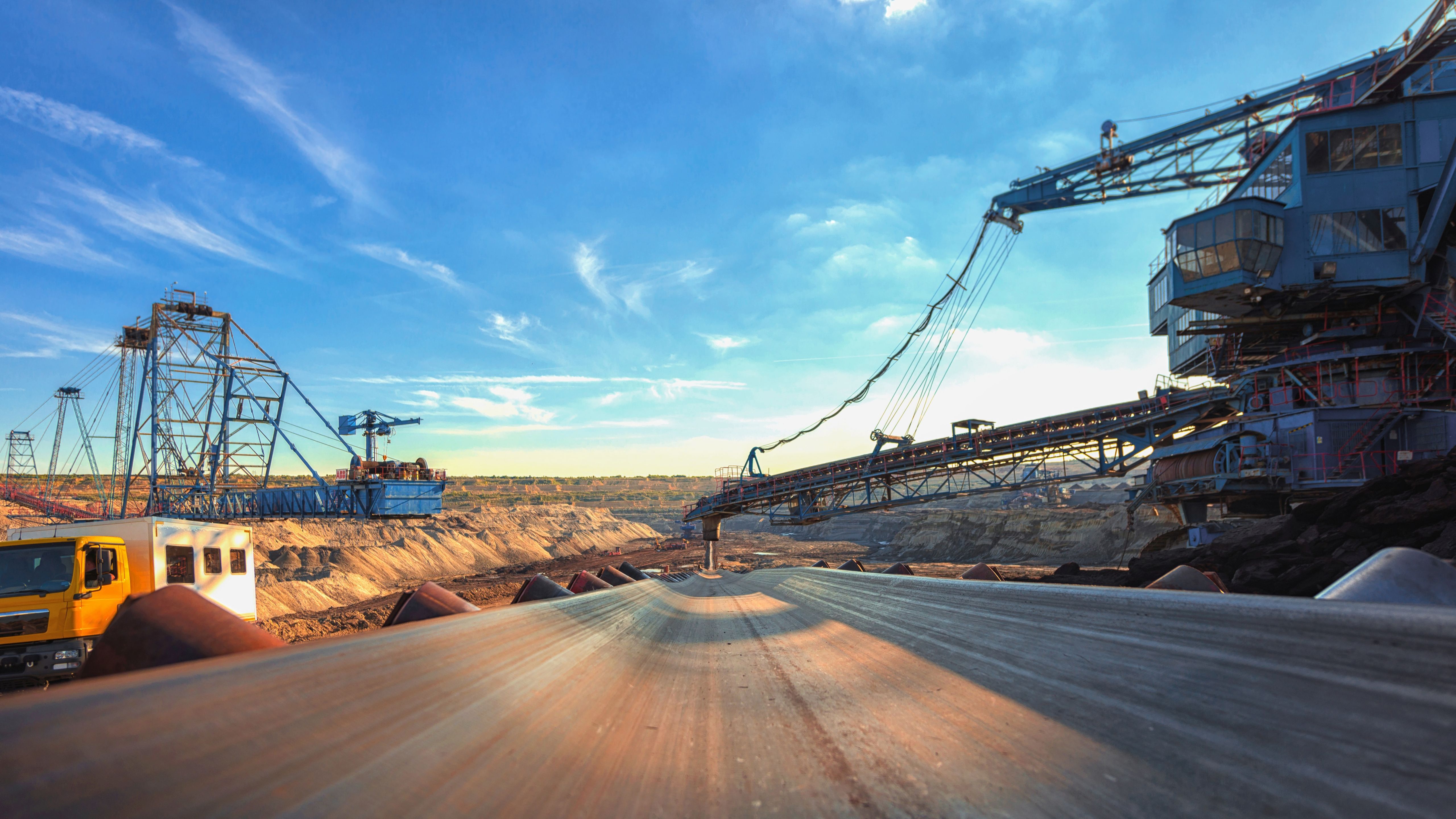 Mining site operating during the day