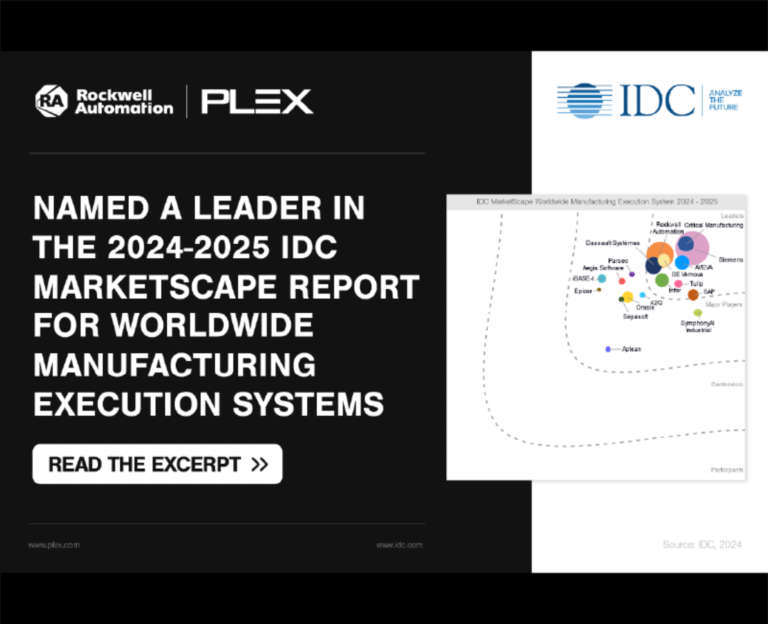 Rockwell Automation named a leader in the 2024-2025 IDC MarketScape for Worldwide Manufacturing Execution Systems