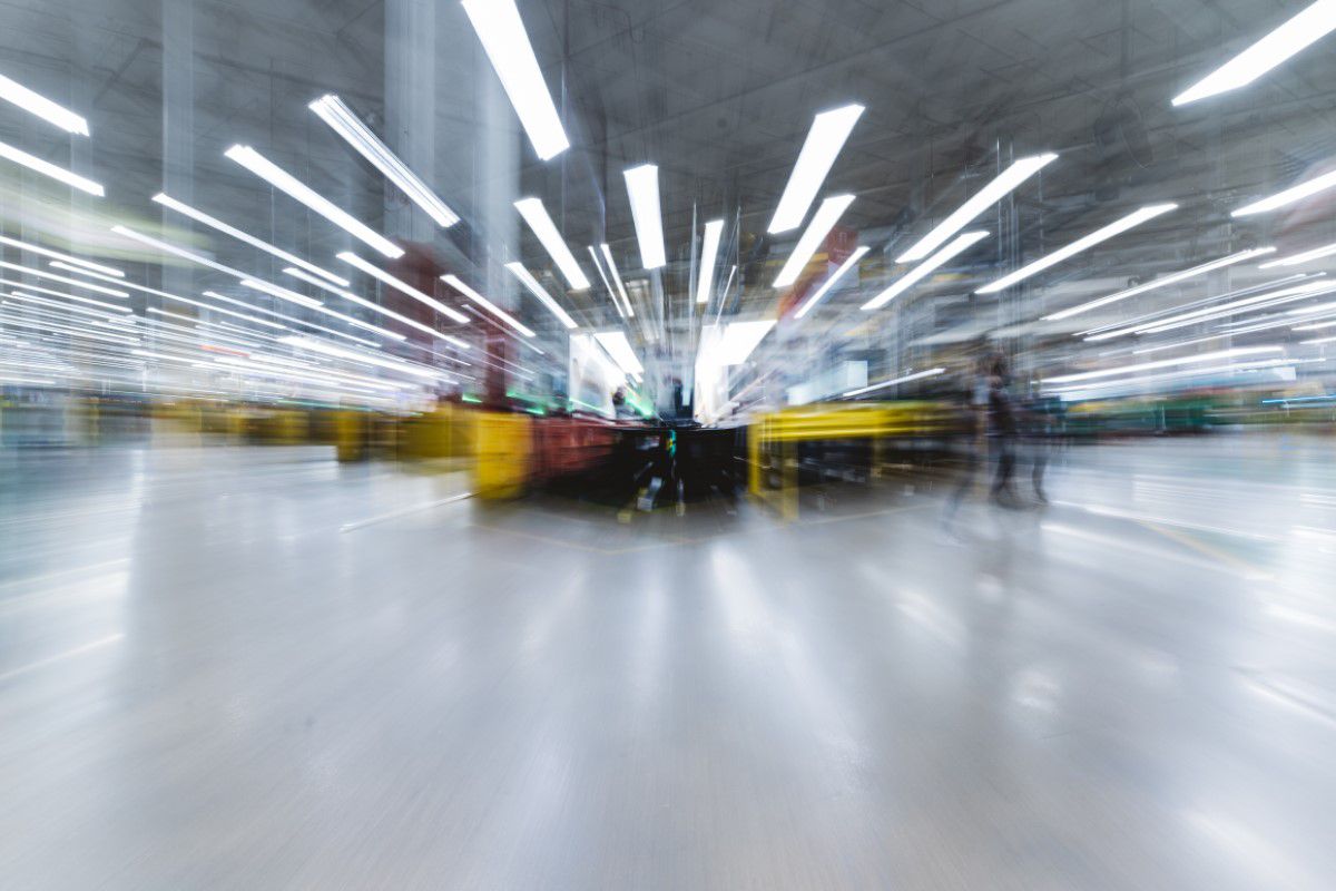 Zoomed in photo of a manufacturing workspace