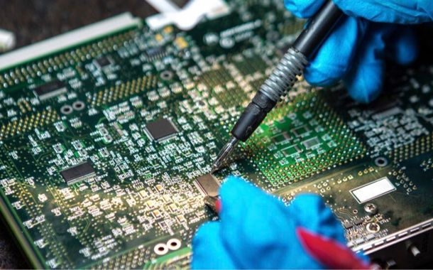 soldering chip on circuit board