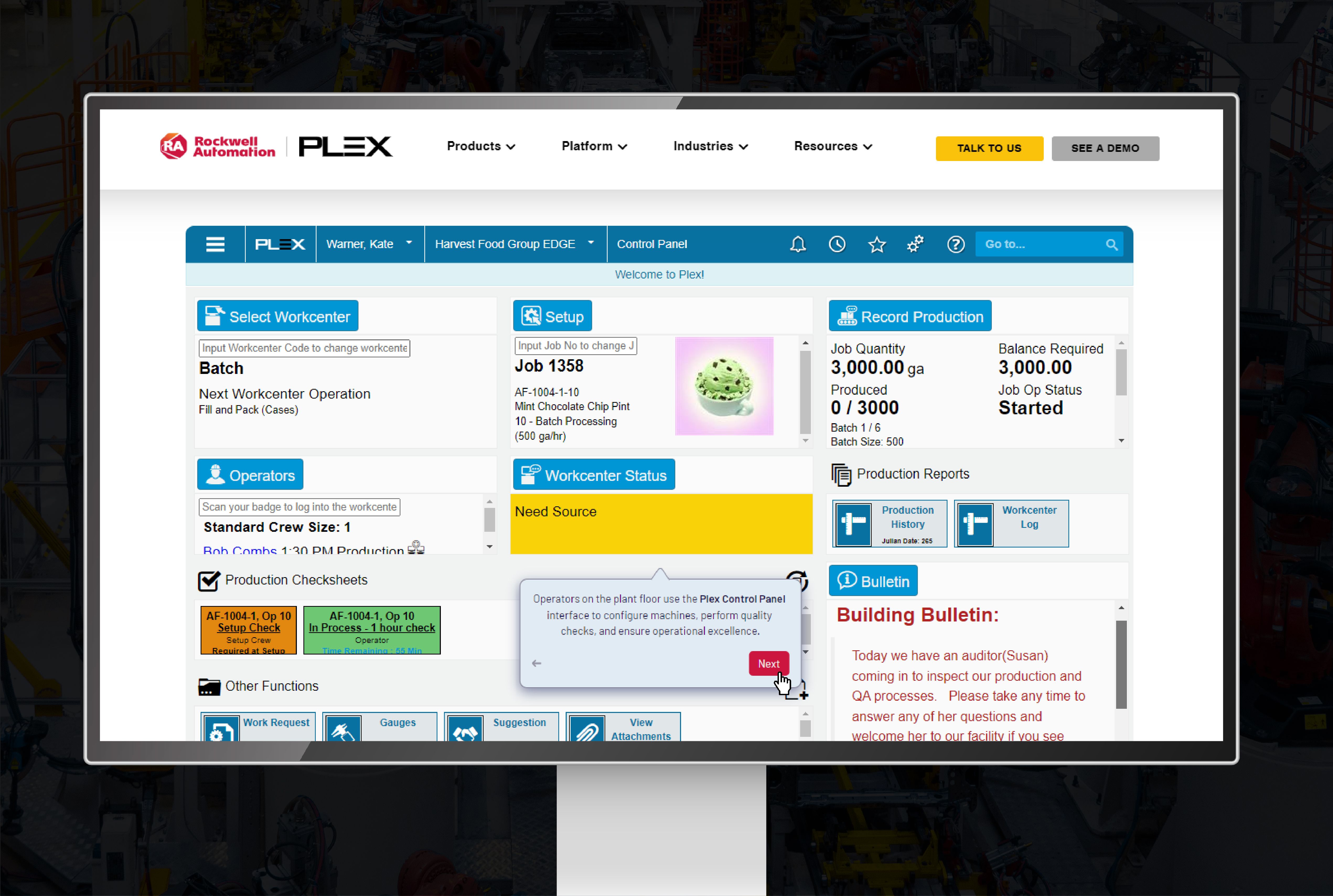 Plex MES for Food & Beverage