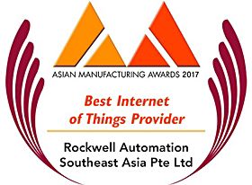 Rockwell Automation Southeast Asia named Best Internet of Things (IoT) Provider at the  2017 Asian Manufacturing Awards