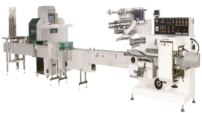 The most widely sold from Hanyang Packaging and Engineering: A laver cutting machine that includes automatic feeding conveyor, cutting device and desiccant feeder.